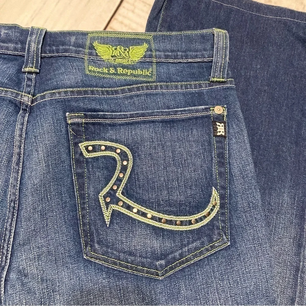 Rock & Republic Boot Cut Jeans Size 38 EUC Y2K Vintage - Picture 12 of 16